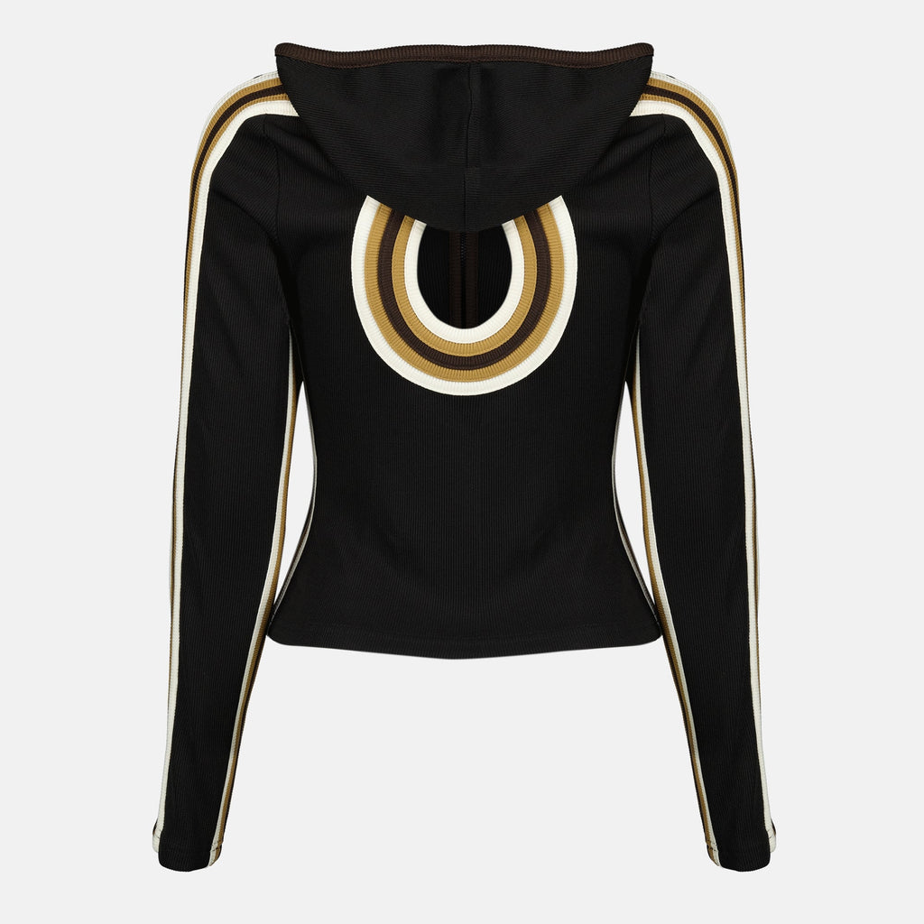 Bild der schwarzen Band-Sportanzugjacke von Christopher Esber für Frauen - Saison Frühling-Sommer 2026 - Rückansicht