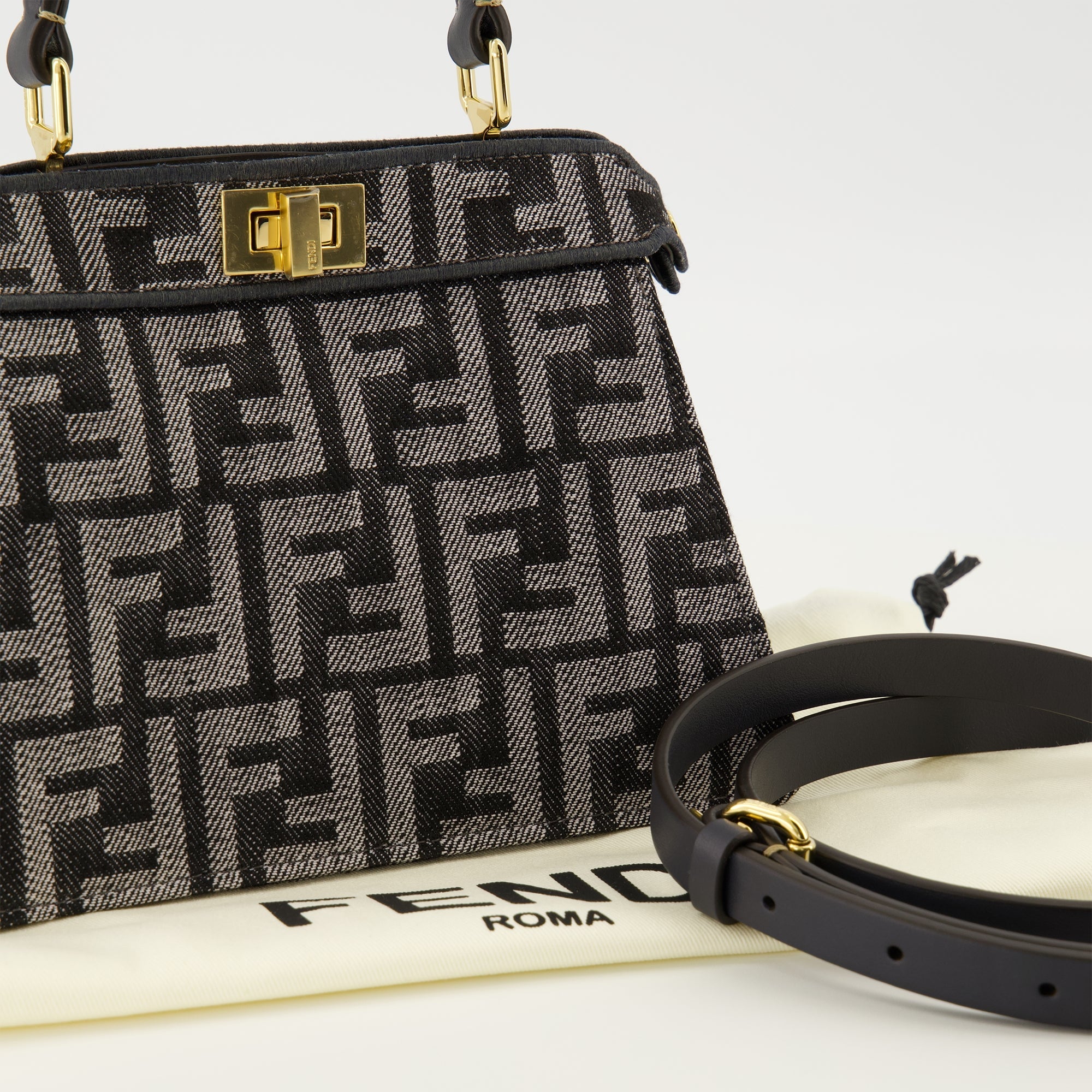 Fendi Peekabbo Nano, denim bag, luxury accessories, designer handbags, Autumn Winter 2025