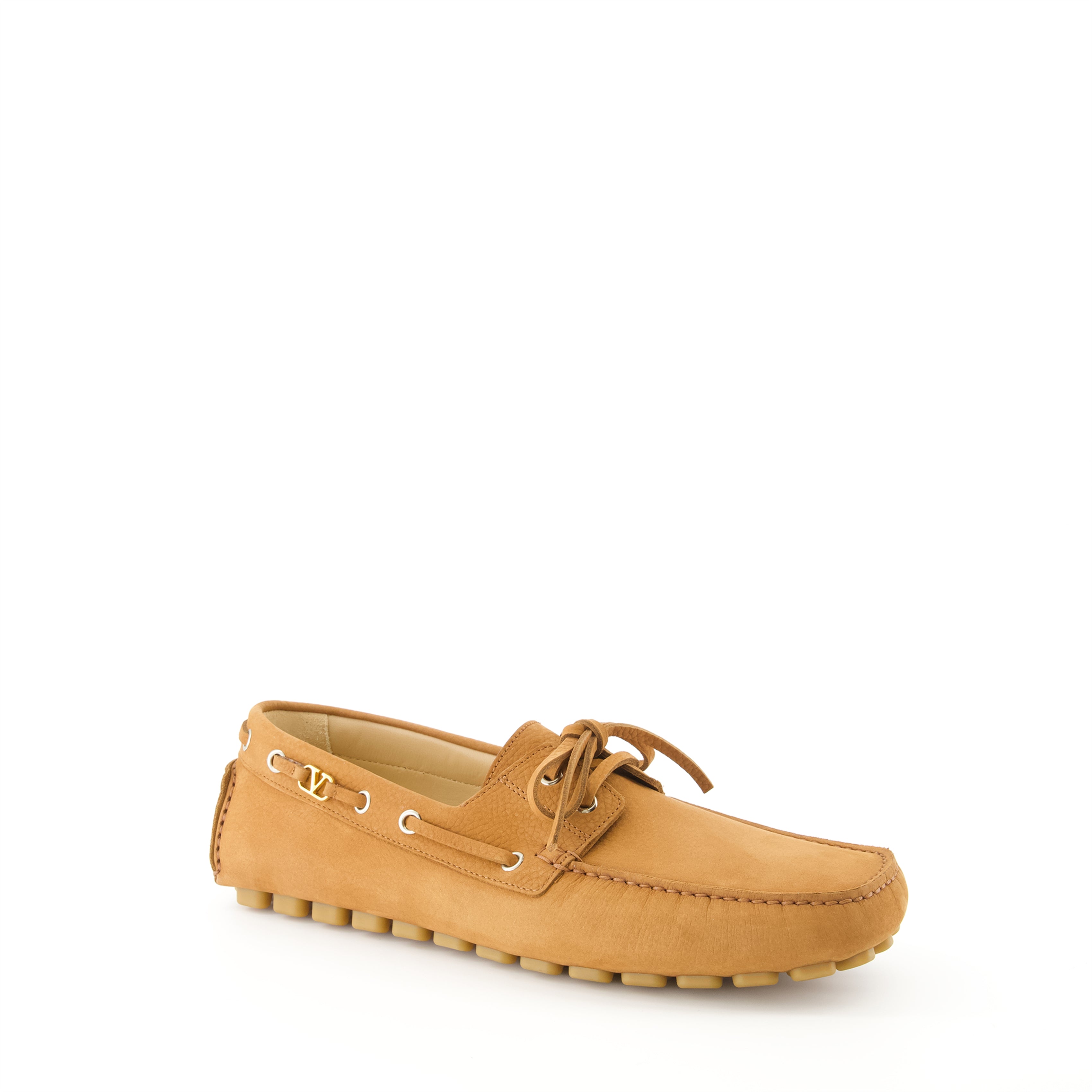 driver moccasins, VLogo Signature, buffalo leather shoes, brown moccasins, rubber sole footwear