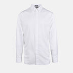 cotton shirt, classic collar shirt, Oblique print, long sleeve shirt, mother-of-pearl buttons