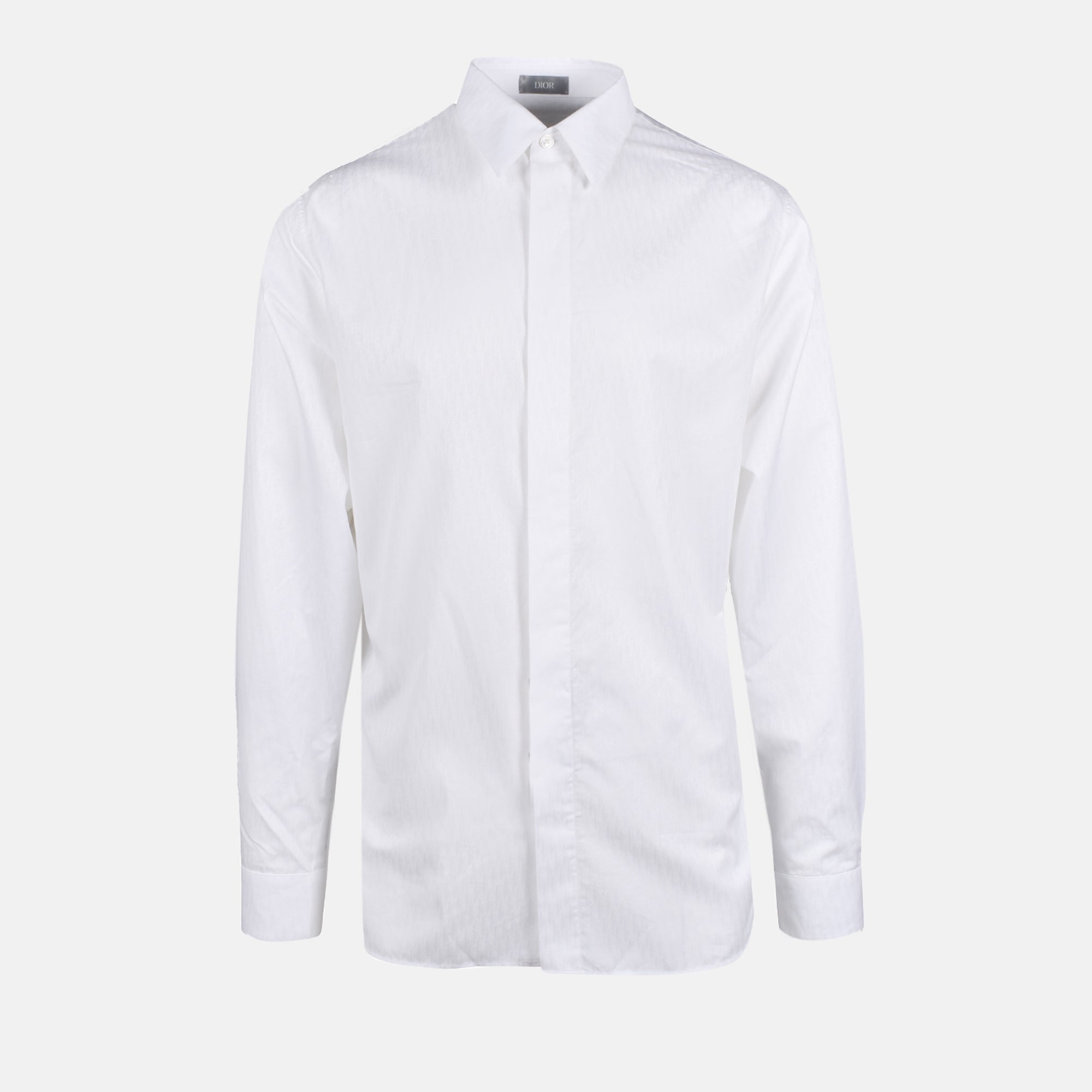 cotton shirt, classic collar shirt, Oblique print, long sleeve shirt, mother-of-pearl buttons