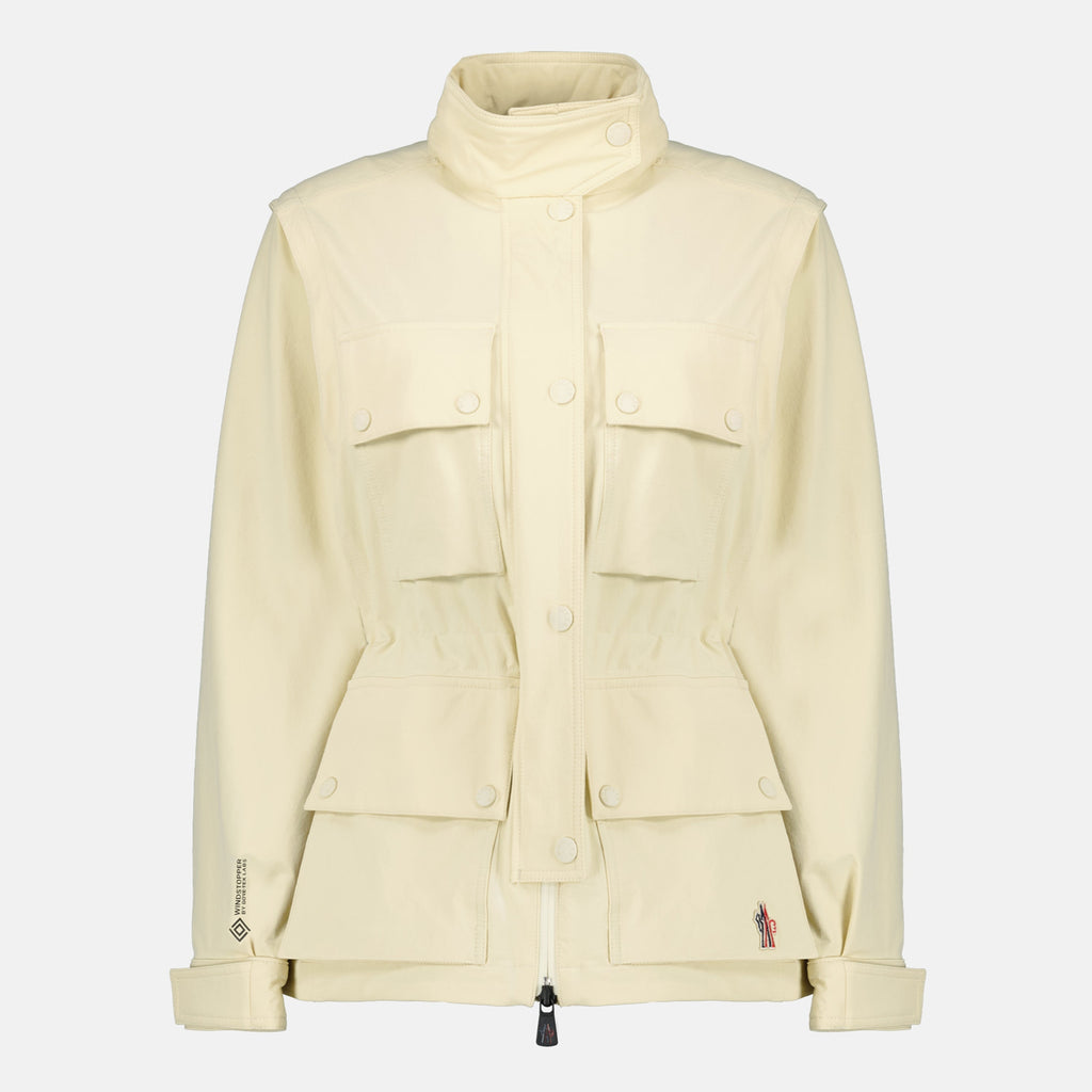 Bild der beigen Mathes 2-in-1 Militärjacke von Moncler Grenoble für Damen - Saison Frühling-Sommer 2026 - Vorderansicht