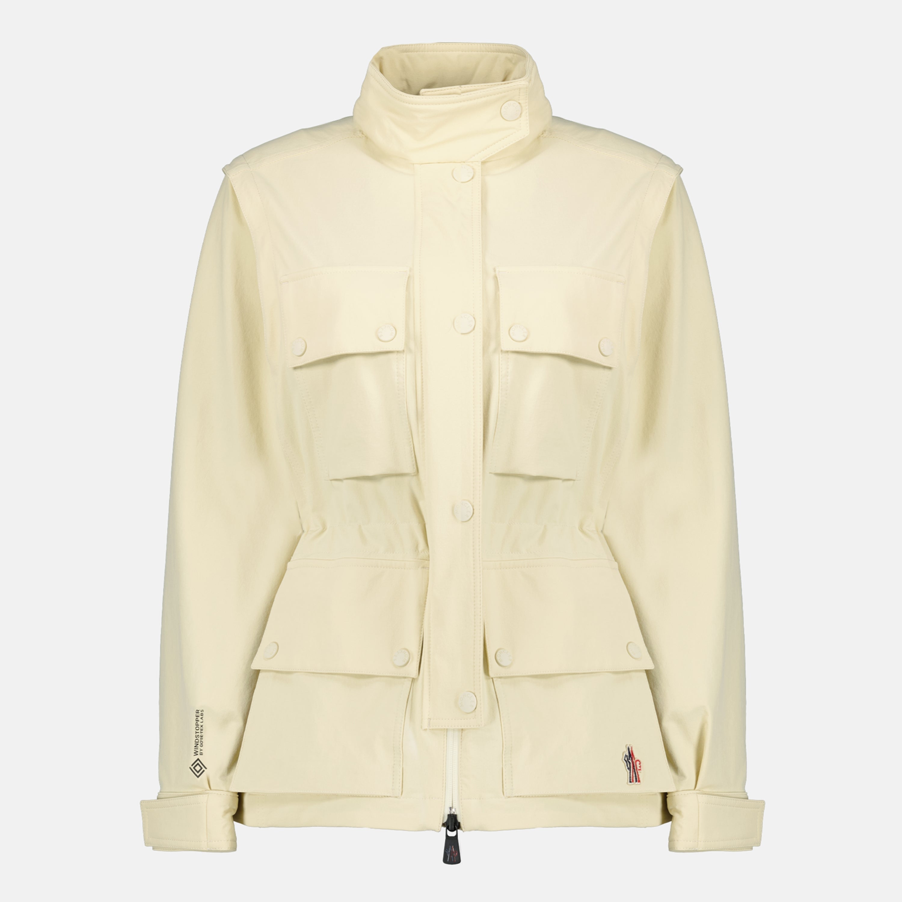 Image of Beige Mathes 2-in-1 Military Jacket by Moncler Grenoble for Women - Season Spring-Summer 2026 - Front View
