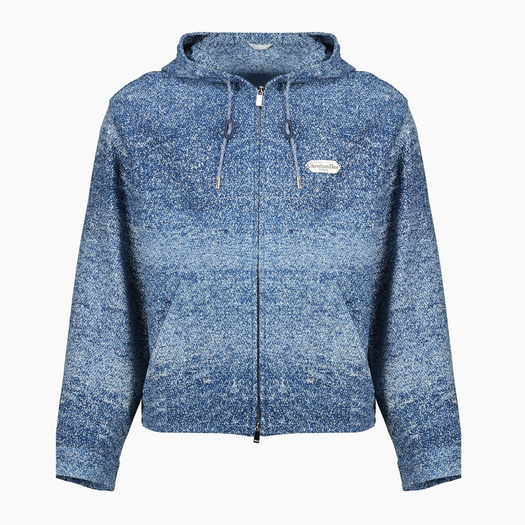 Dior hooded jacket, blue jacket men, jacquard outerwear, Autumn-Winter 2025 collection, stylish jackets