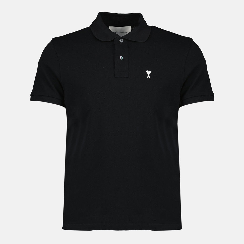 Image of Polo Ami de Coeur Black by Ami PARIS for Men - Season Spring-Summer 2026 - Front View