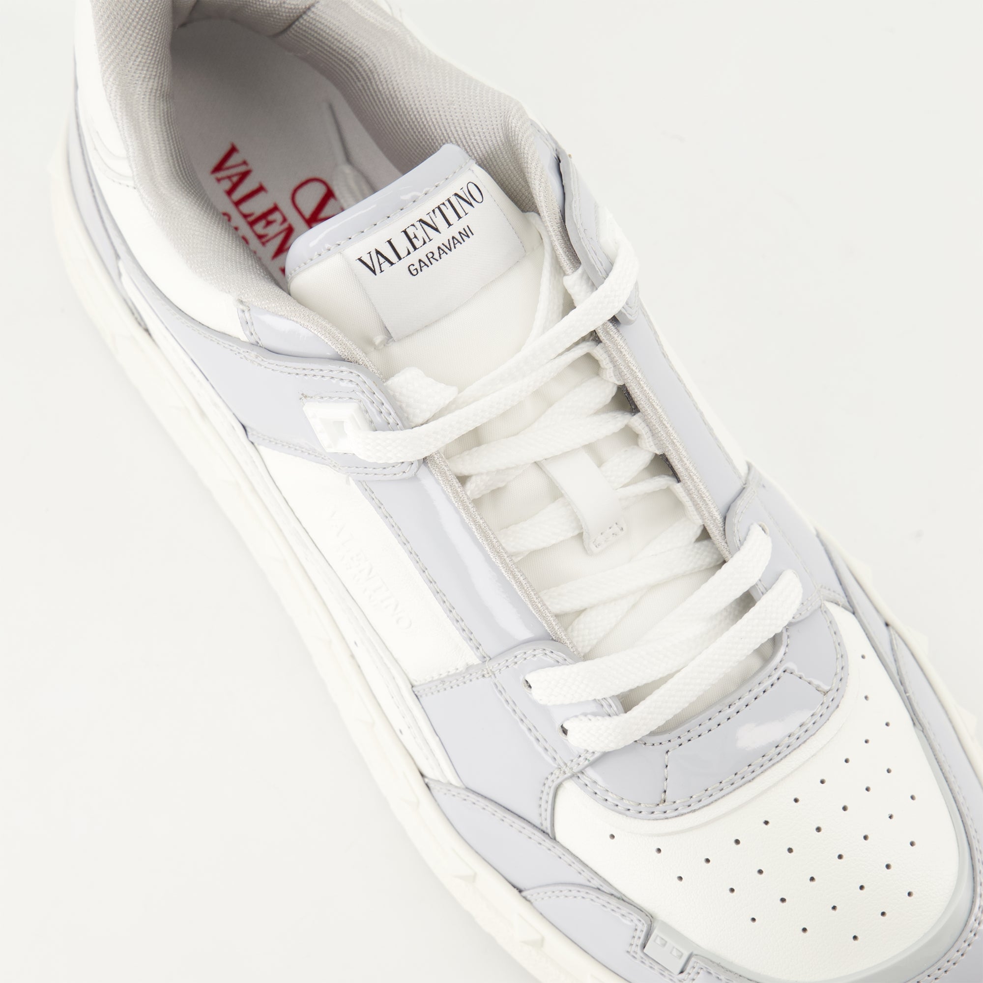 Valentino Garavani sneakers, gray and white sneakers, Freedots collection, luxury men's shoes, Autumn-Winter 2024 footwear