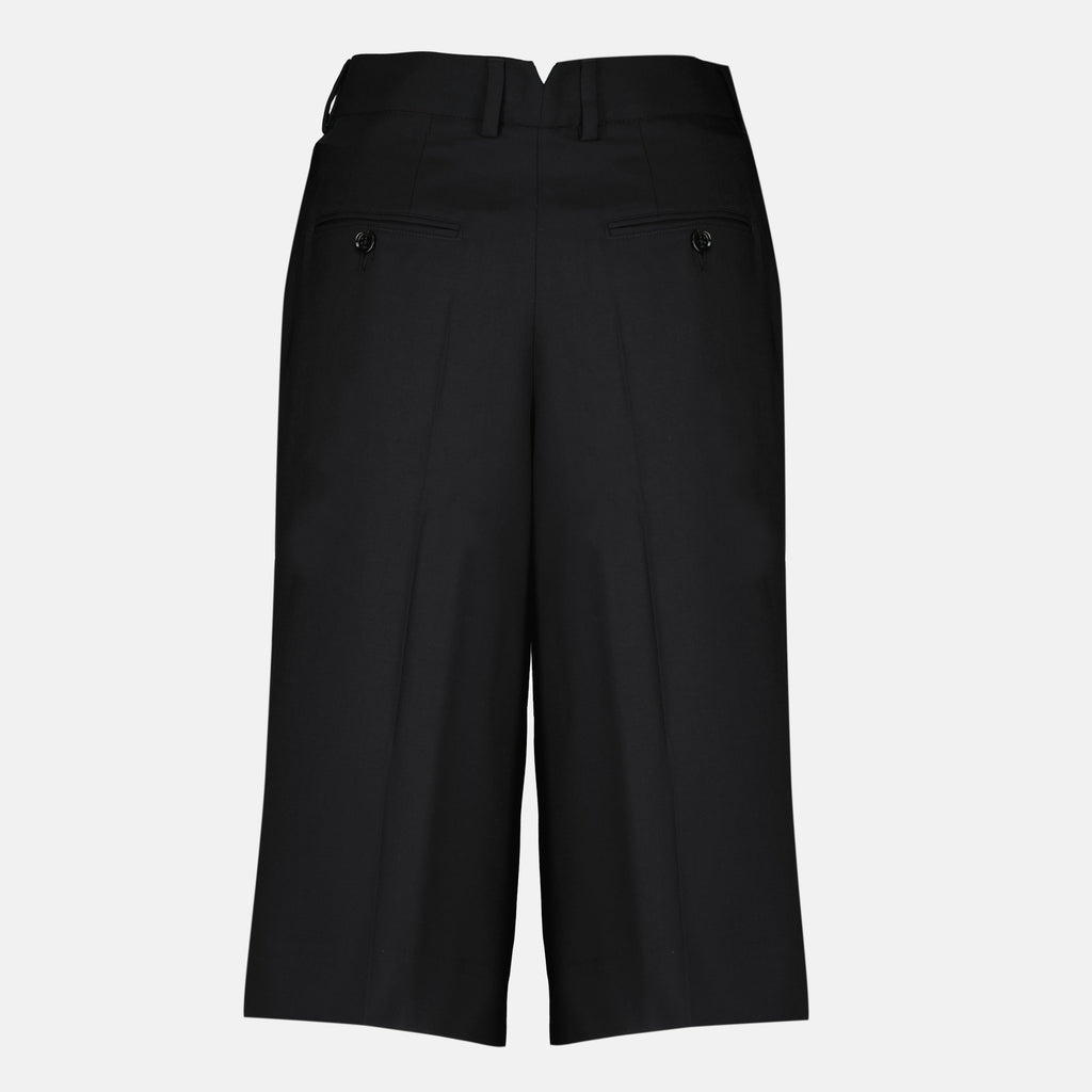 Black Wool Bermuda