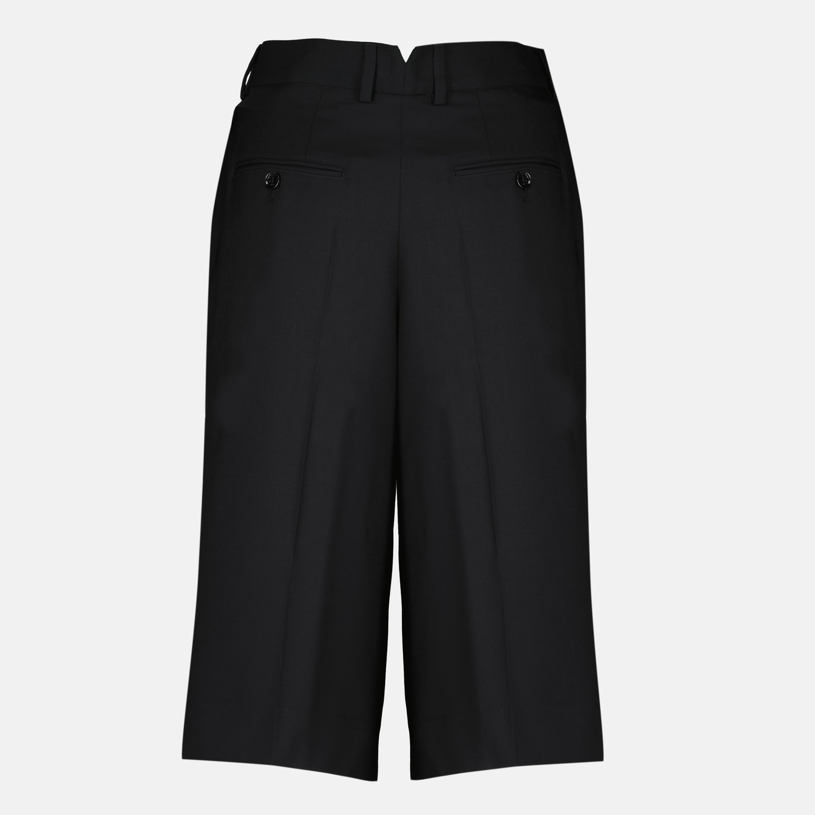 Black Wool Bermuda