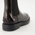 Imagen de botines de cuero negro de Tod's para mujeres - Temporada Otoño-Invierno 2025 - Vista trasera