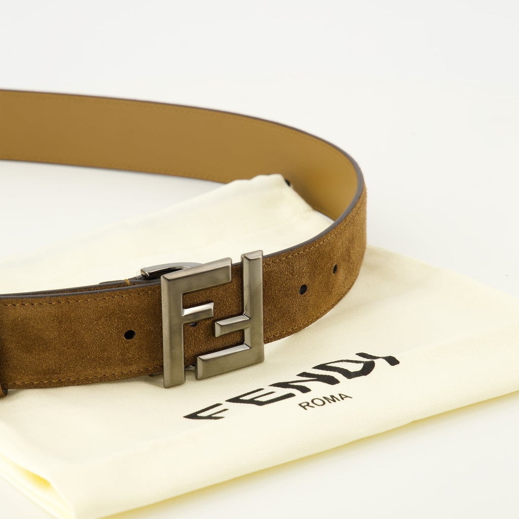 Fendi, FF Squared Belt, calf leather belt, men's accessories, designer belt