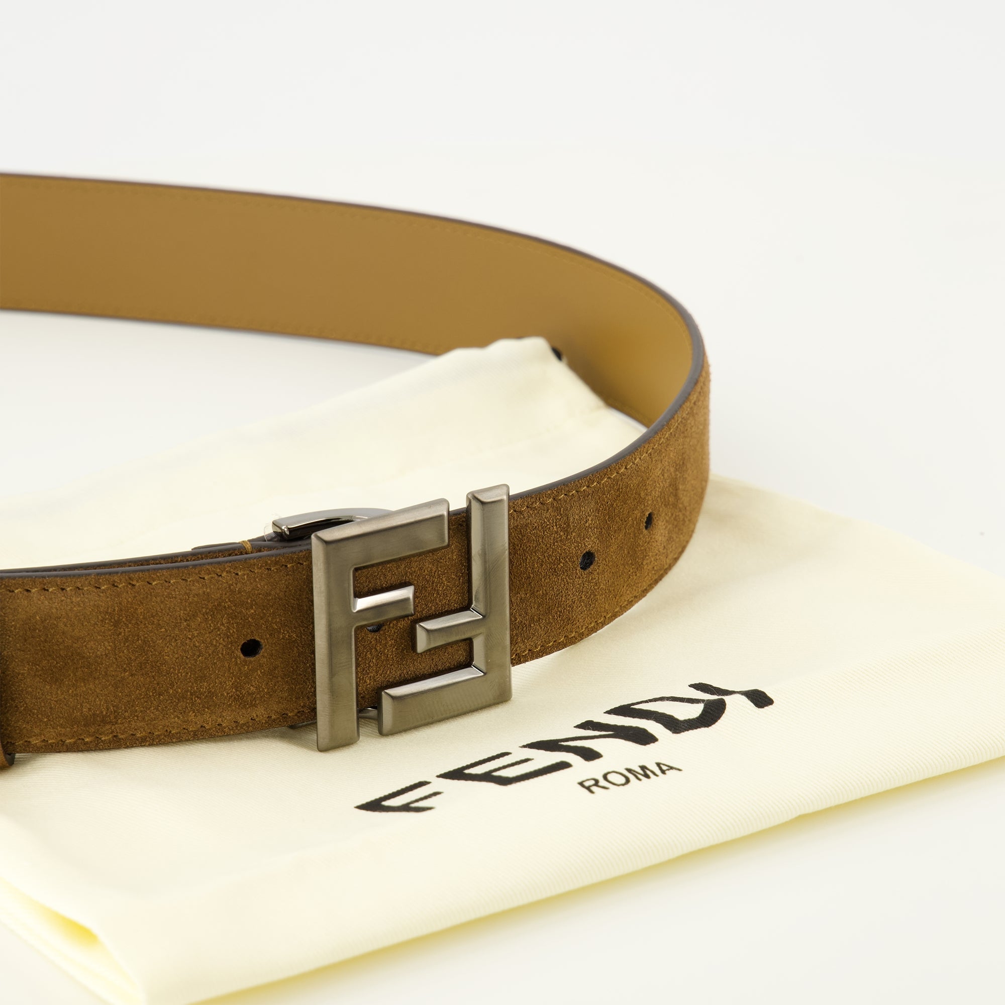 Fendi, FF Squared Belt, calf leather belt, men's accessories, designer belt