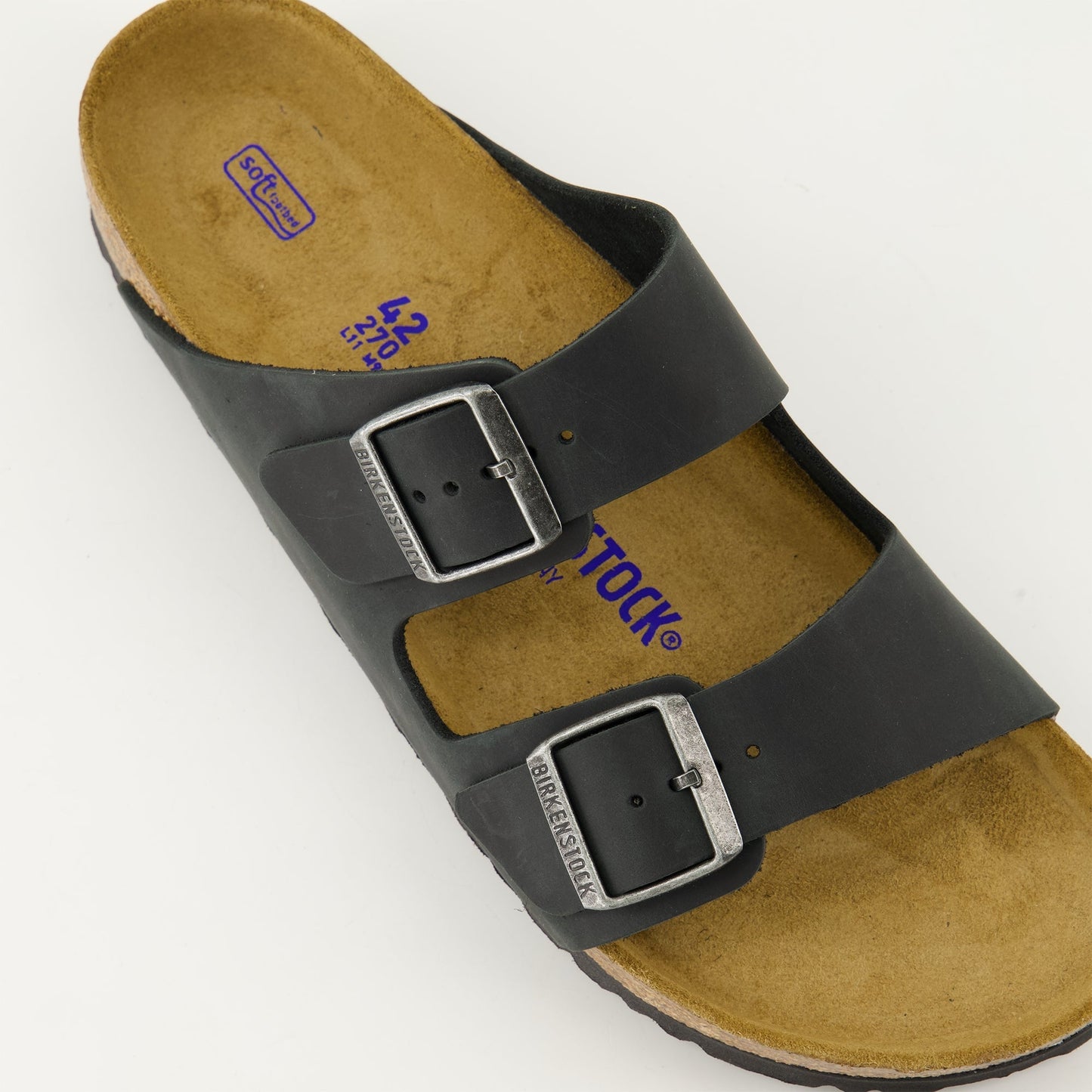 luxury sandals, black leather sandals, comfortable molded sole, open toe sandals, Arizona collection