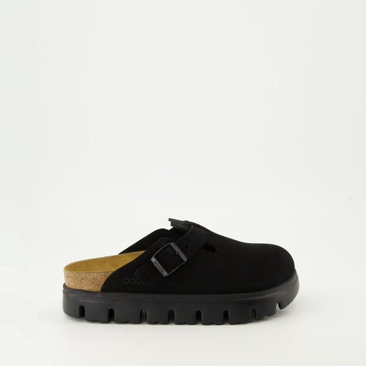 Black Suede Mules, Birkenstock Boston, Chunky Mules, Autumn-Winter 2024, Luxury Footwear