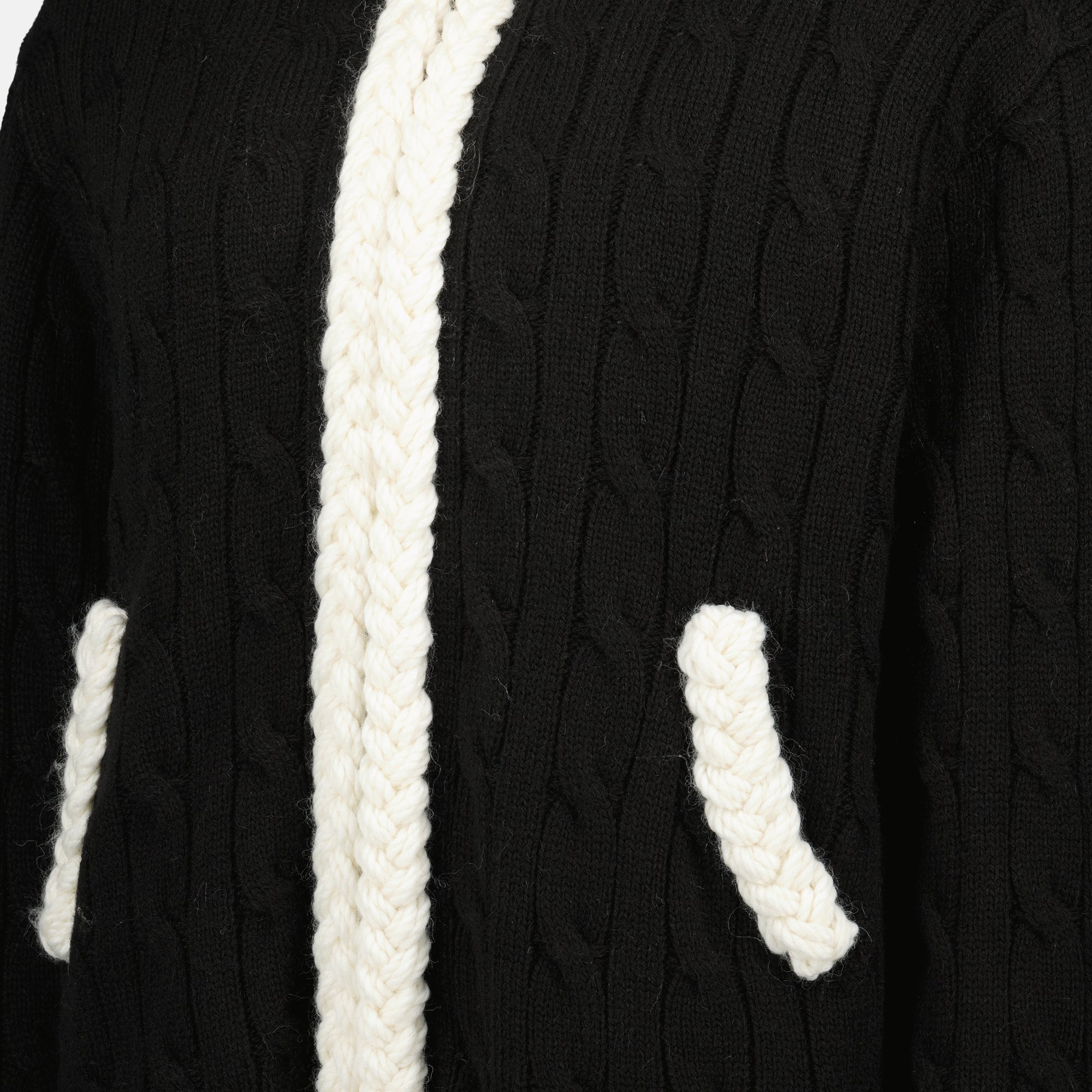 black wool jacket, Moschino outerwear, braided pattern jacket, Autumn-Winter 2025, designer women's jacket