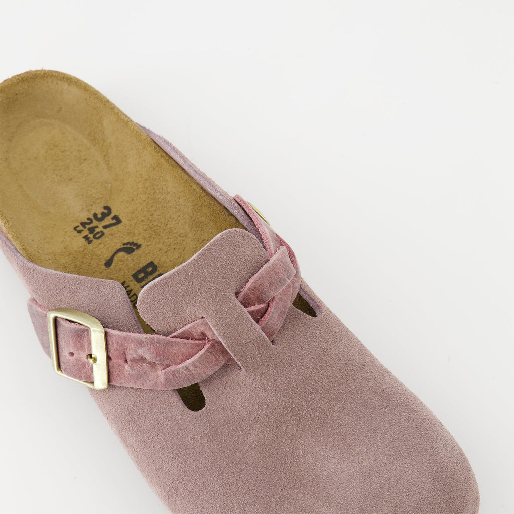 Mules, Braided Mules, Violet Mules, Suede Footwear, Spring-Summer Shoes