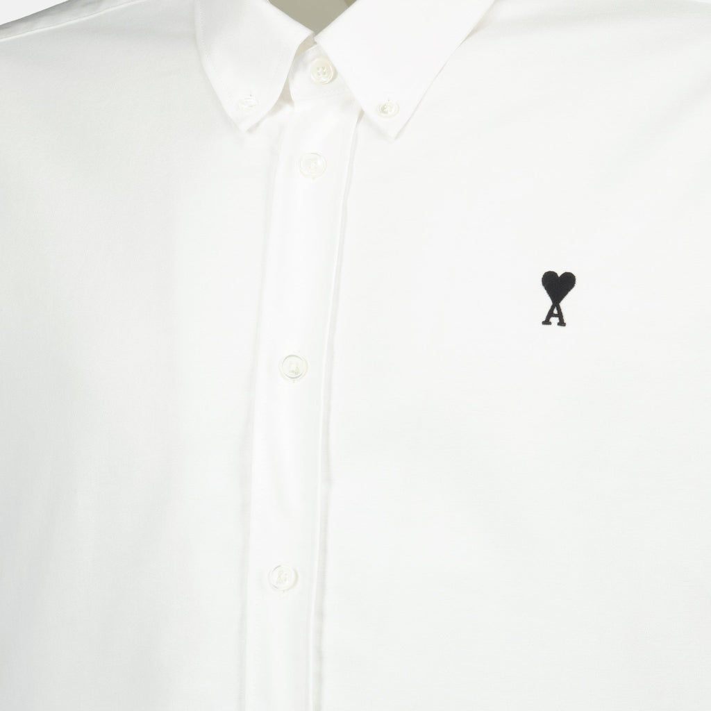 Ami de coeur shirt, white shirt, organic cotton shirt, Ami Paris, men's fashion shirt