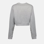 gray sweatshirt, cotton top, Fendi collection, round neckline, fall fashion