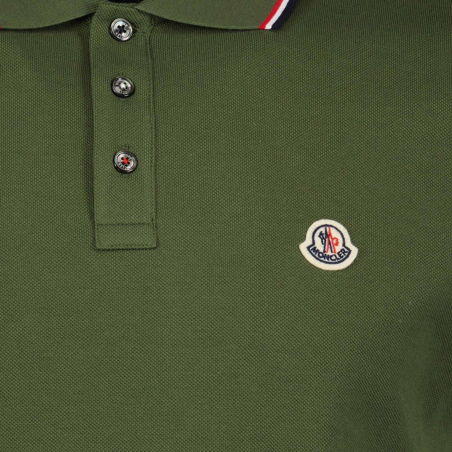 Moncler polo shirt, khaki polo shirt, cotton pique shirt, classic polo, men's polo shirt