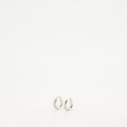 Silver Hoop Earrings, Greca Design, Engraved Logo, Hypoallergenic Jewelry, Versace Accessories