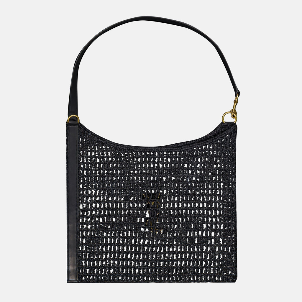 Saint Laurent bag, Oxalis bag, raphia accessory, leather strap bag, luxury fashion bag