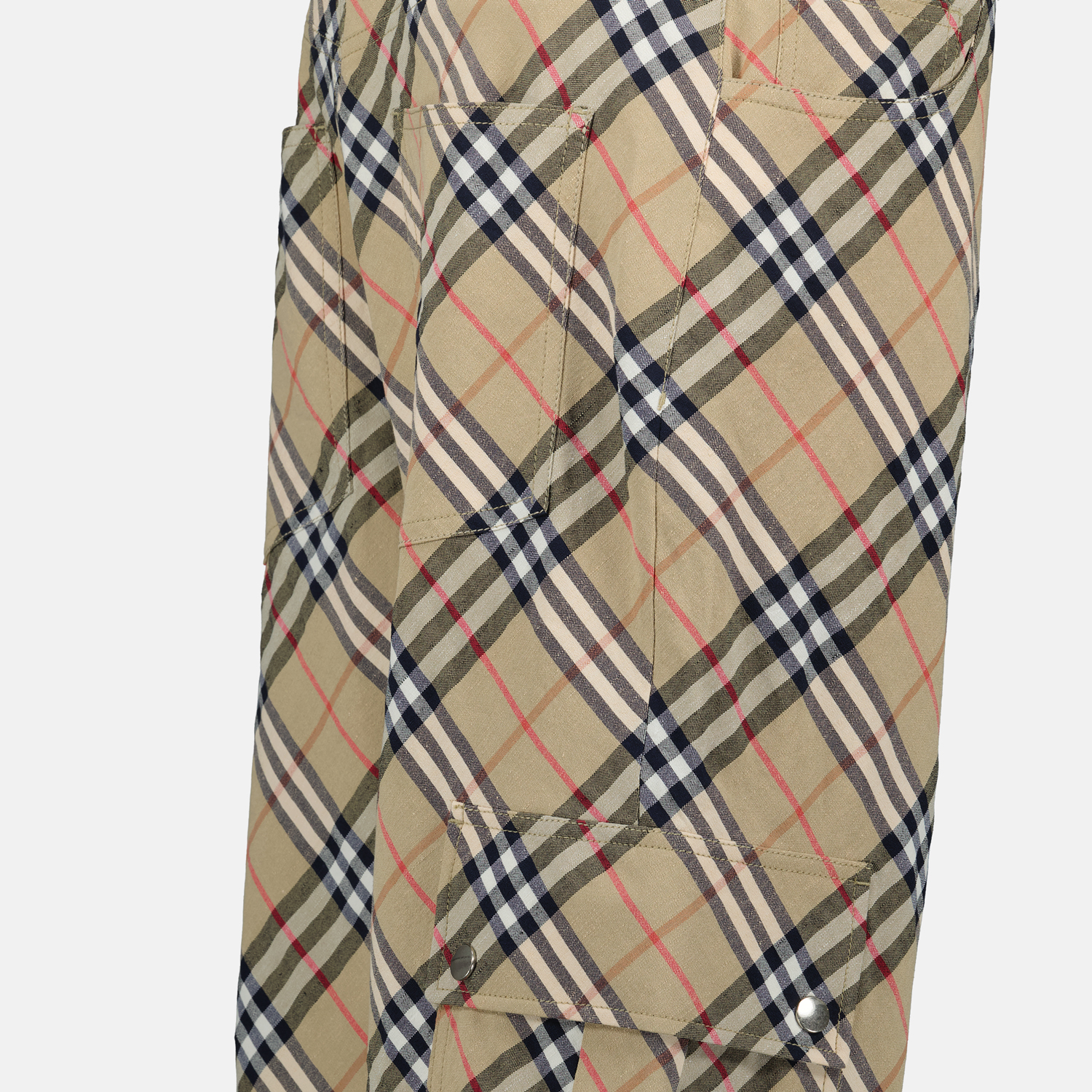 checkered trousers, straight-leg design, Burberry trousers, cotton linen blend, vintage-inspired fashion