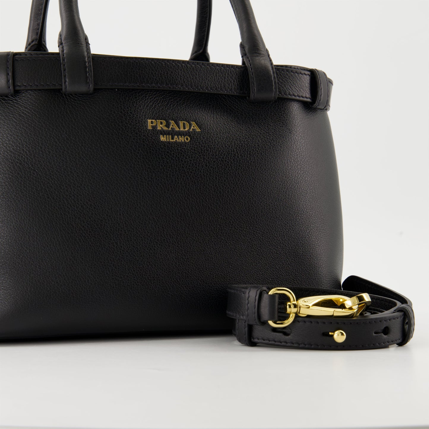 Prada, Buckle Bag, Black Leather, Luxury Handbag, Autumn-Winter 2024