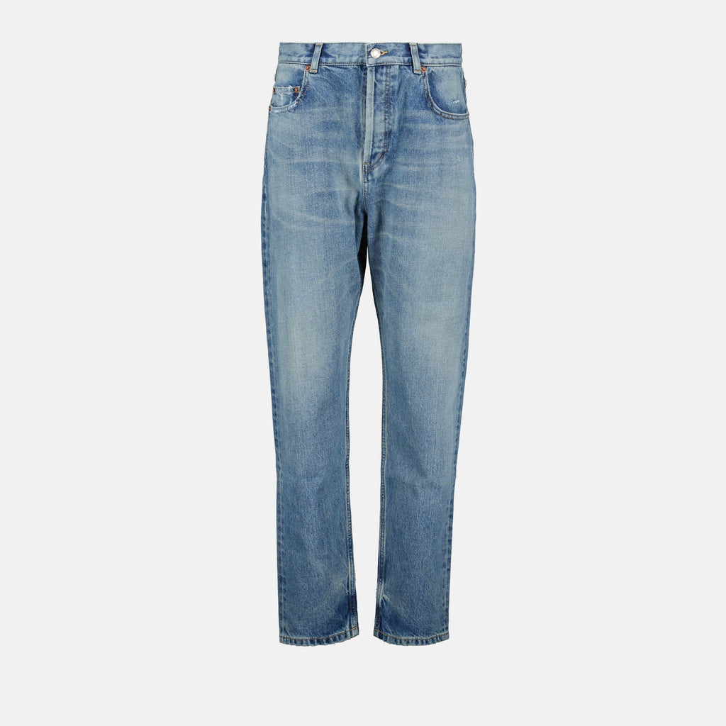 Vanessa jeans, blue délavé jeans, straight cut jeans, five-pocket denim, high-quality denim