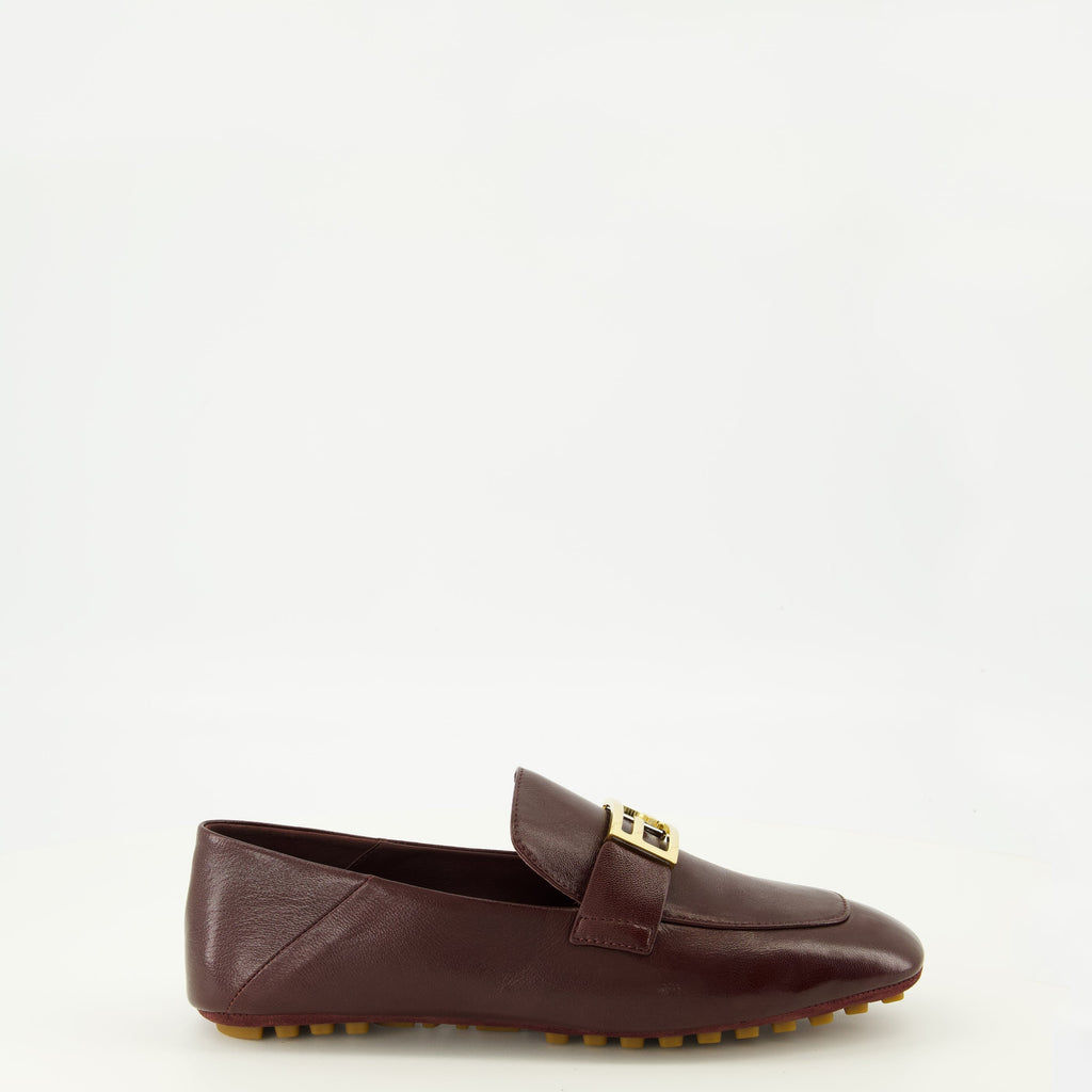 Mocassins en Cuir Nappa Bordeaux