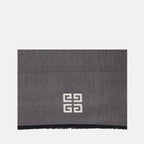 Gray Wool Scarf, Givenchy Scarf, Luxury Fashion, Unisex Scarf, 4G Design