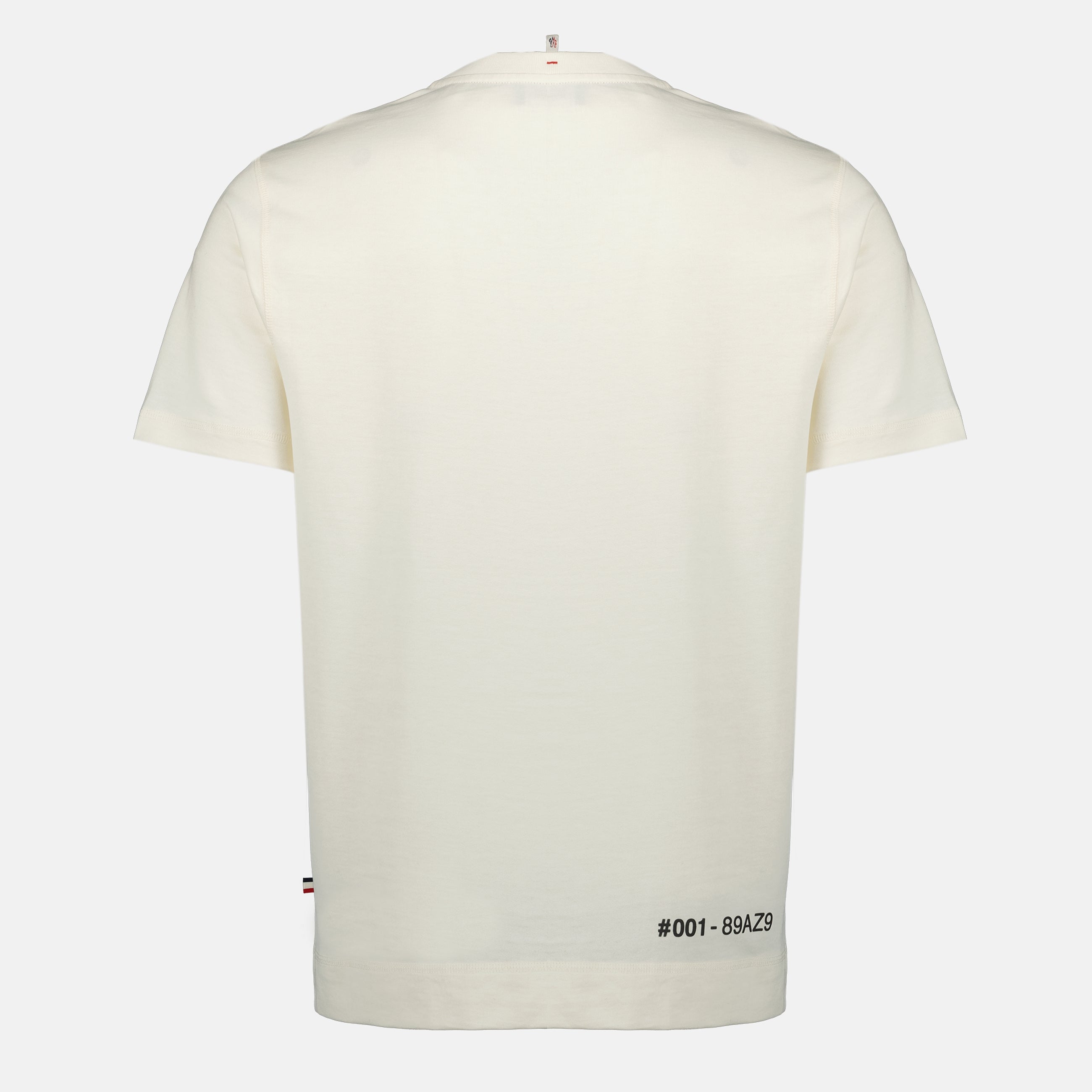 Moncler T-shirt, beige logo shirt, cotton jersey t-shirt, Autumn-Winter collection, short sleeve T-shirt