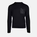 Black Wool and Re-Nylon Sweater