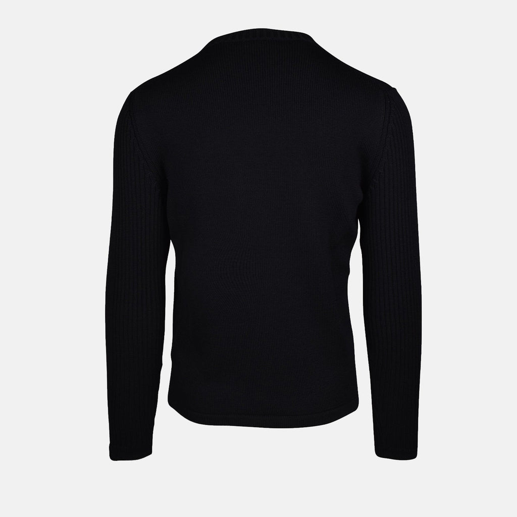 Black Wool and Re-Nylon Sweater