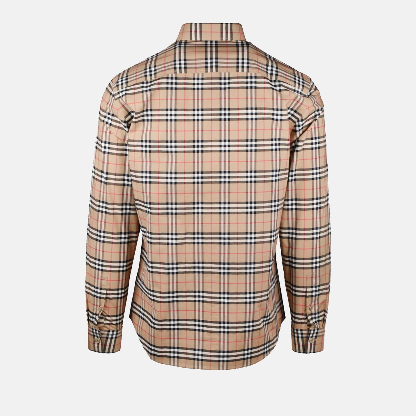 Burberry, Simpson Checked Shirt, Beige, Men's Luxury Shirt, Designer Check Shirt