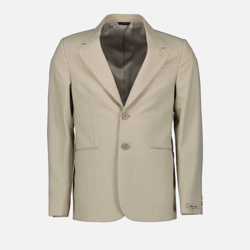 Image d'un blazer en laine beige de Fendi pour homme - Saison Printemps-Été 2024 - Vue de face