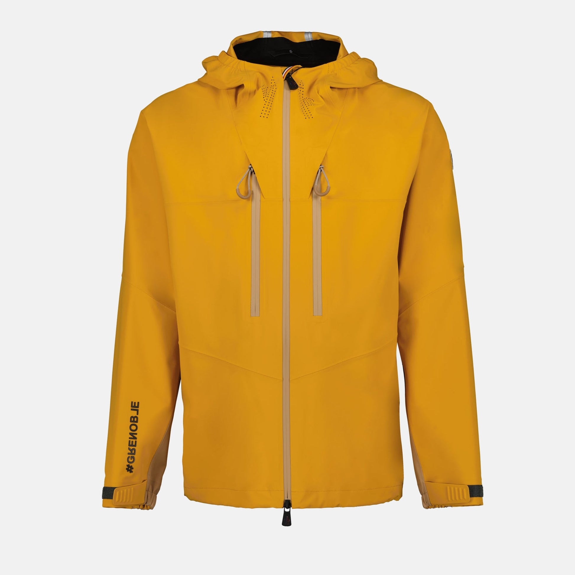 Moncler Grenoble jacket, yellow nylon jacket, high-neck jacket, Autumn-Winter 2024, luxury men's jacket