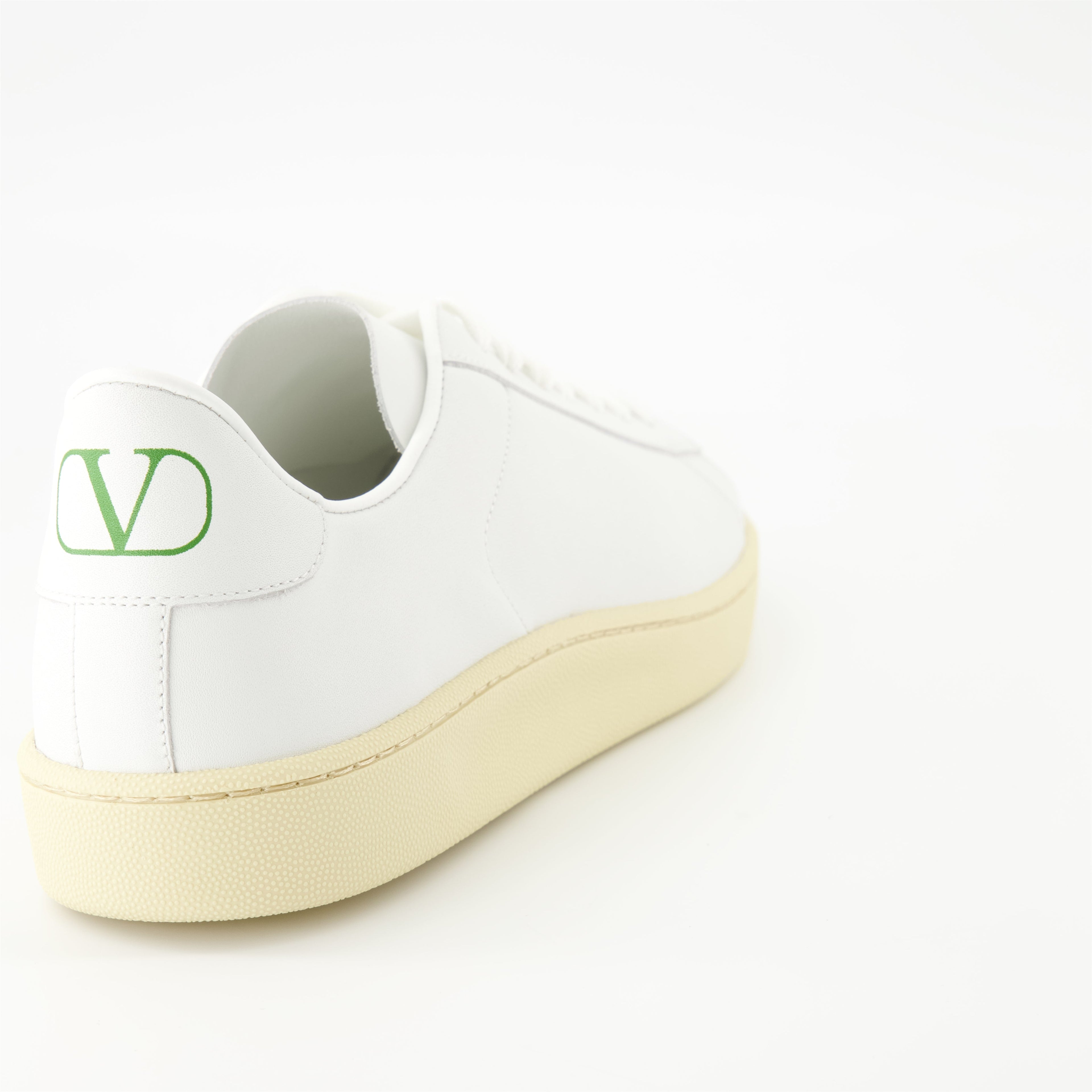 white nappa leather sneakers, Royco sneakers, Valentino shoes, luxury footwear, designer sneakers