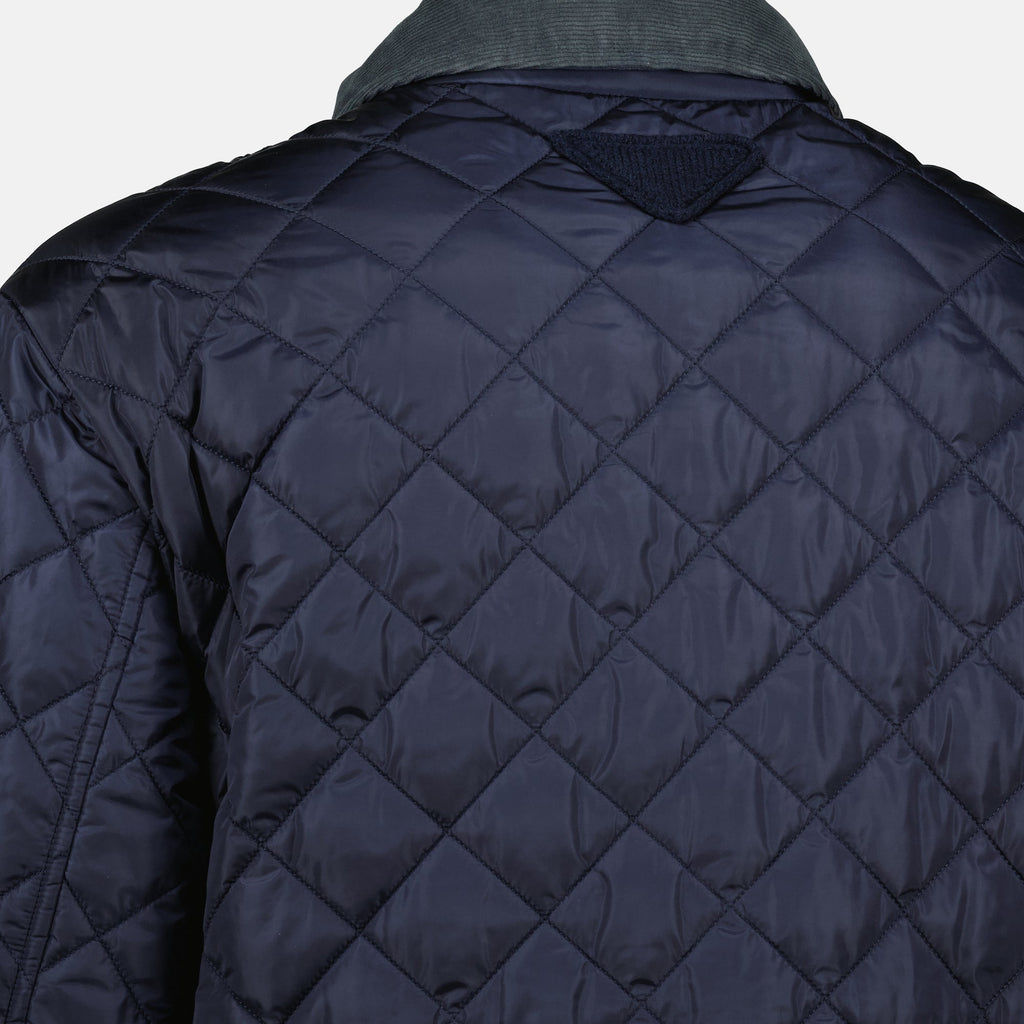 Prada jacket, blue quilted jacket, men's outerwear, Fall-Winter collection, luxury fashion