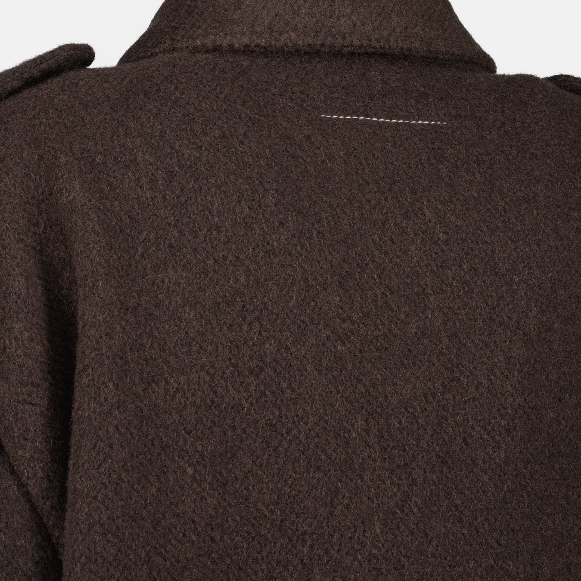 brown wool jacket, MM6 autumn-winter 2025, oversized wool outerwear, women's jackets, luxury wool coat