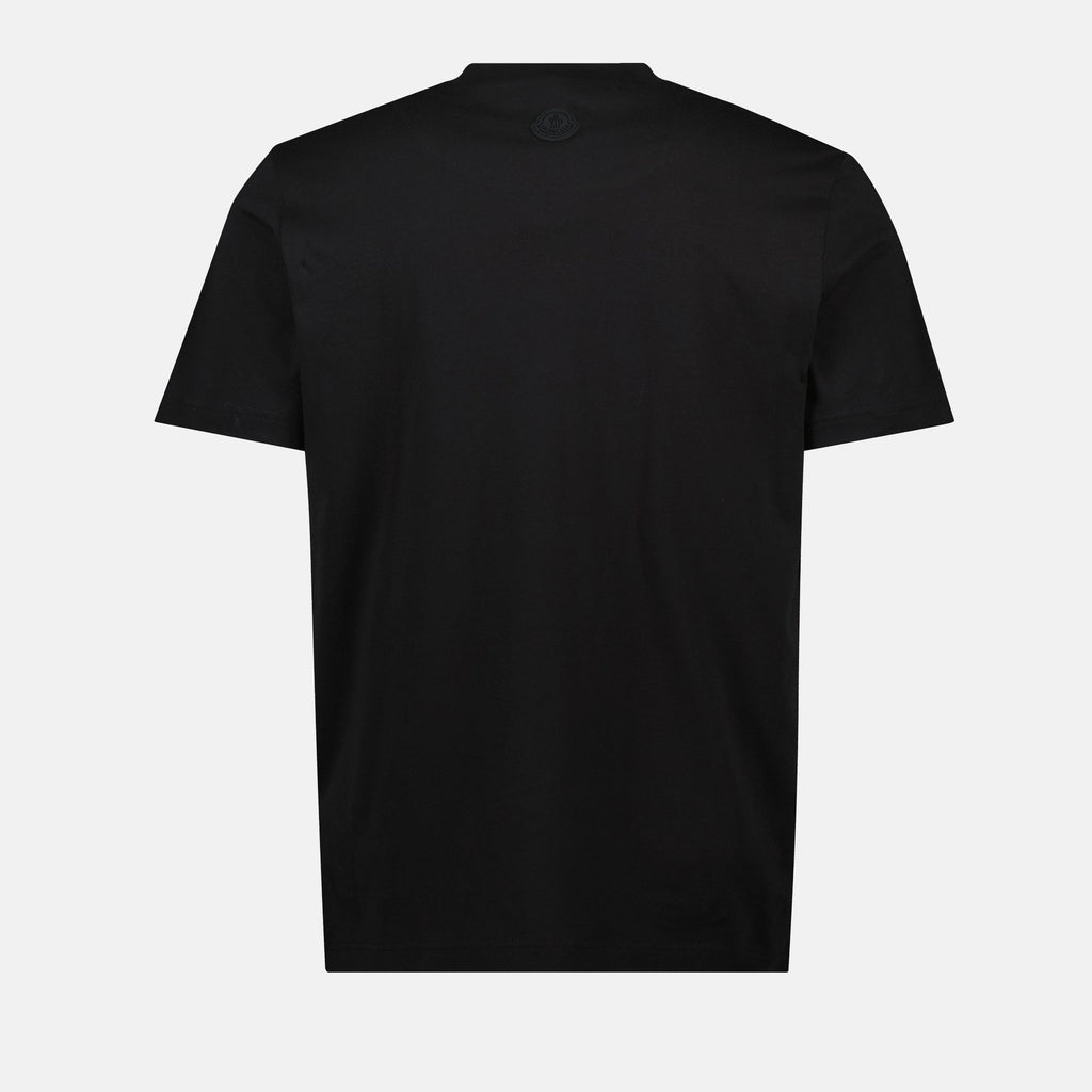 Image of Black Logo T-Shirt by Moncler for Men - Season Autumn-Winter 2025 - Detail View 2