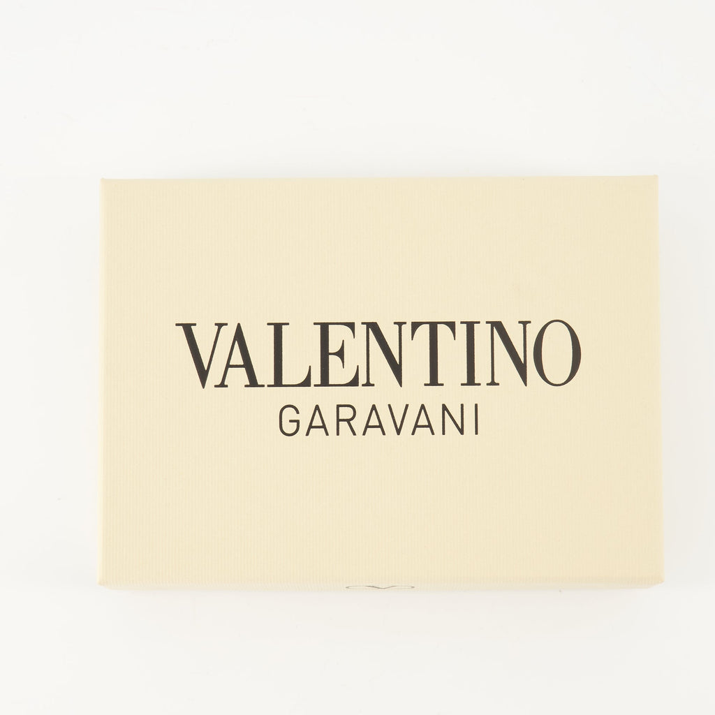 Valentino Garavani cardholder, grained calfskin, Rockstud design, brown cardholder, luxury accessories