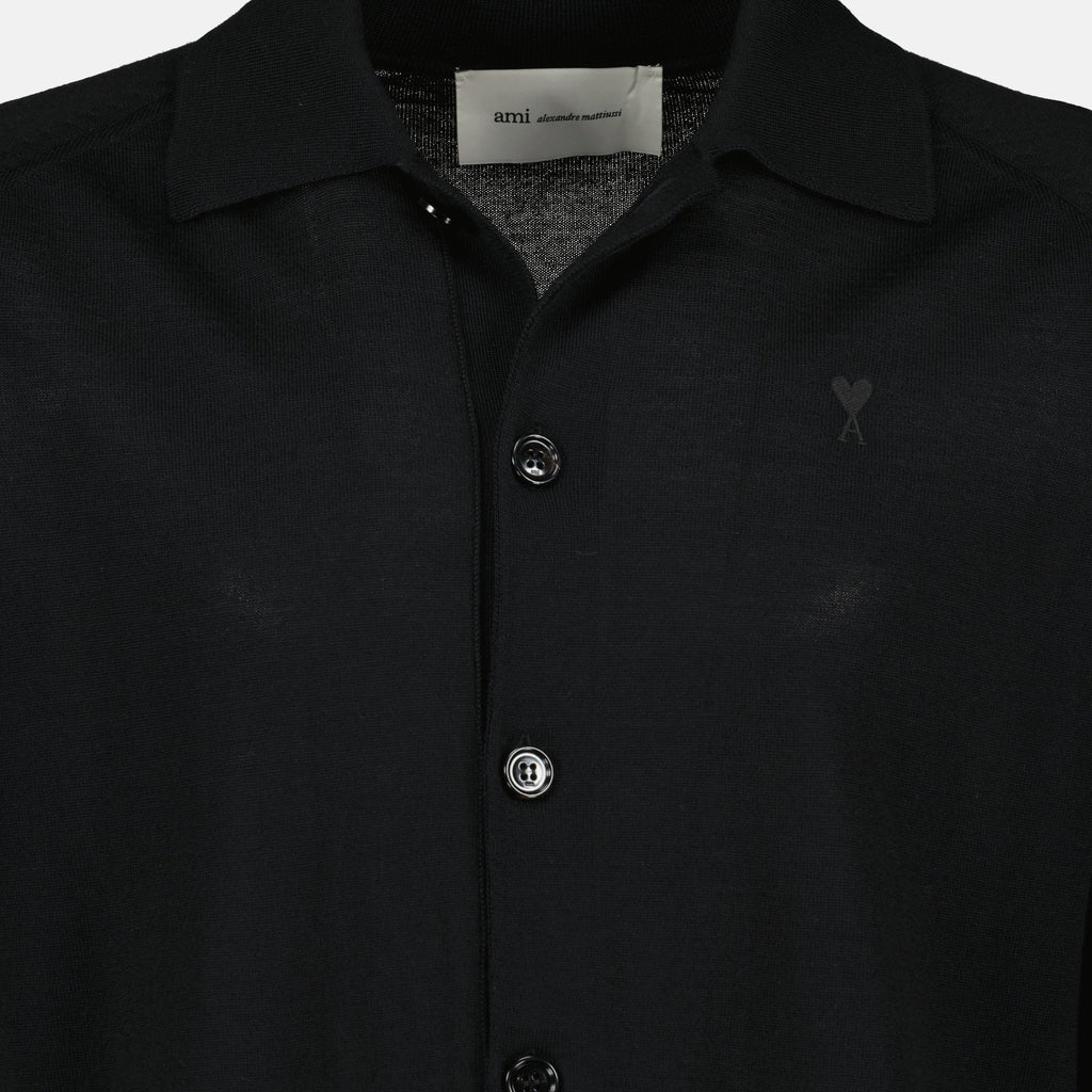 Black Wool Cardigan