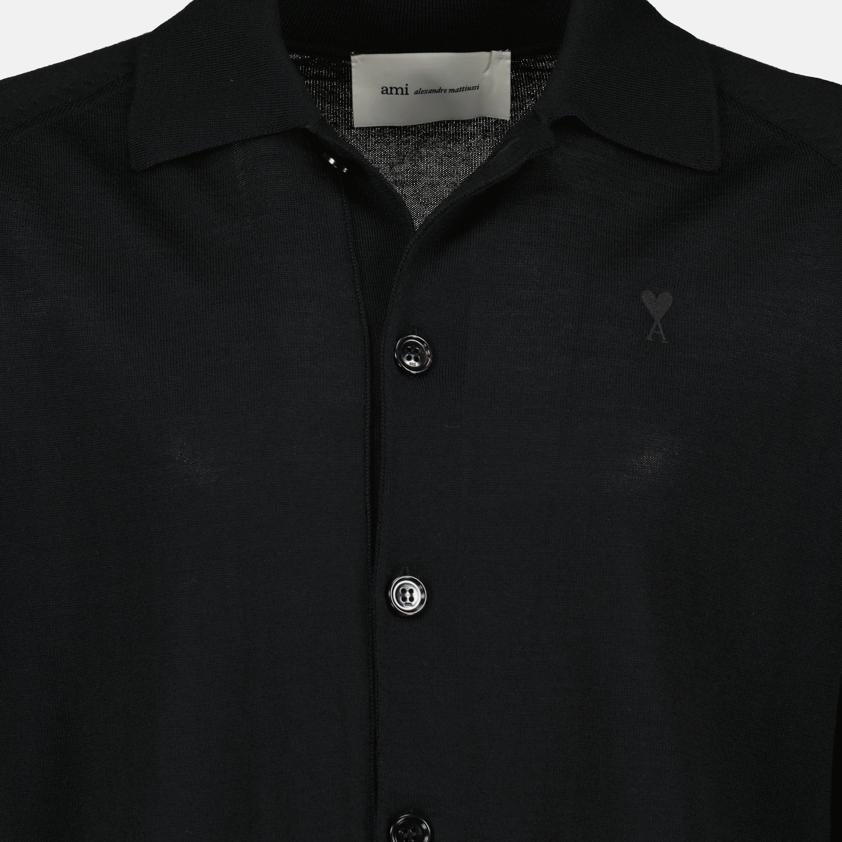 Black Wool Cardigan