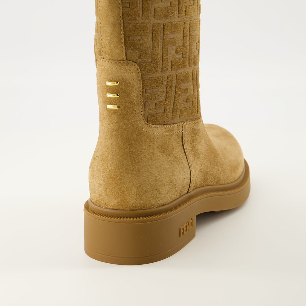 Fendi ankle boots, suede boots, brown boots, autumn winter footwear, designer footwear