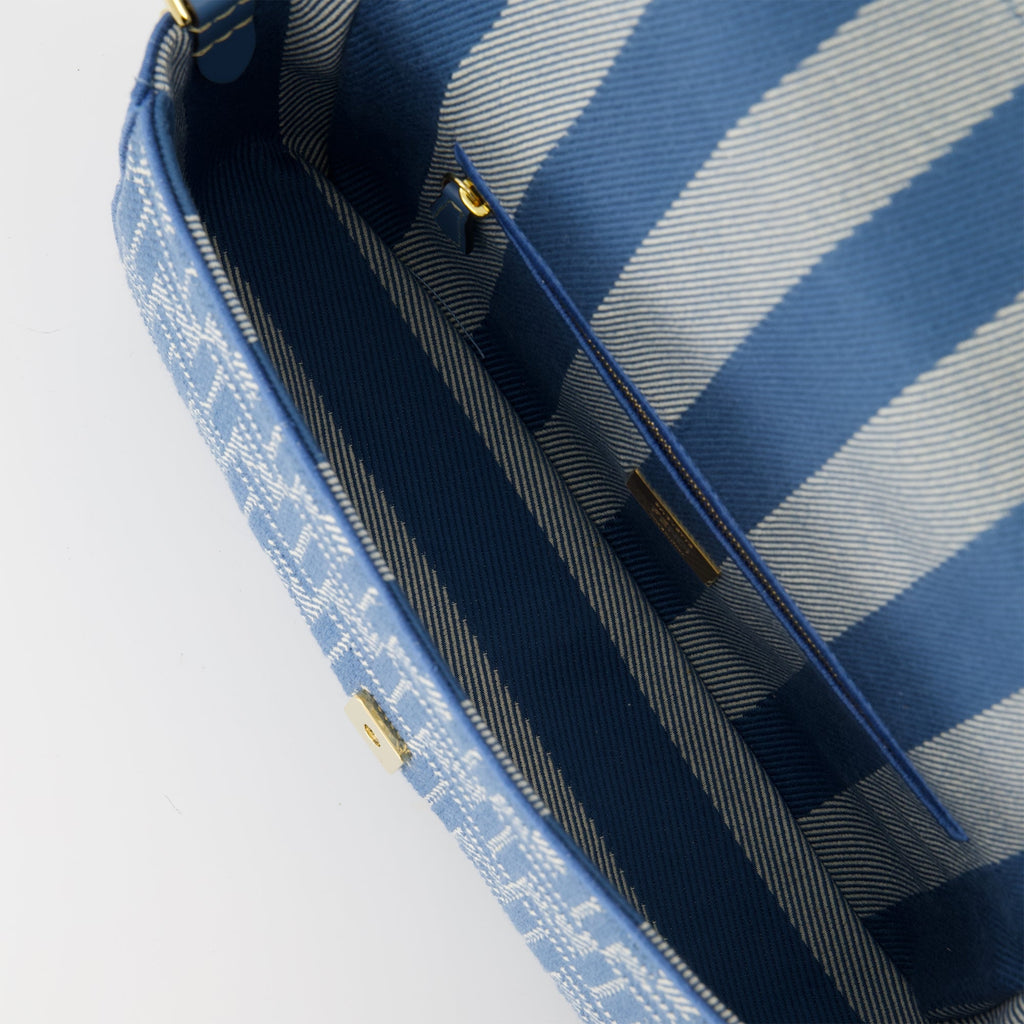 Image of Denim Effect Baguette Bag by Fendi for Women - Season Spring-Summer 2025 - Detail View 2