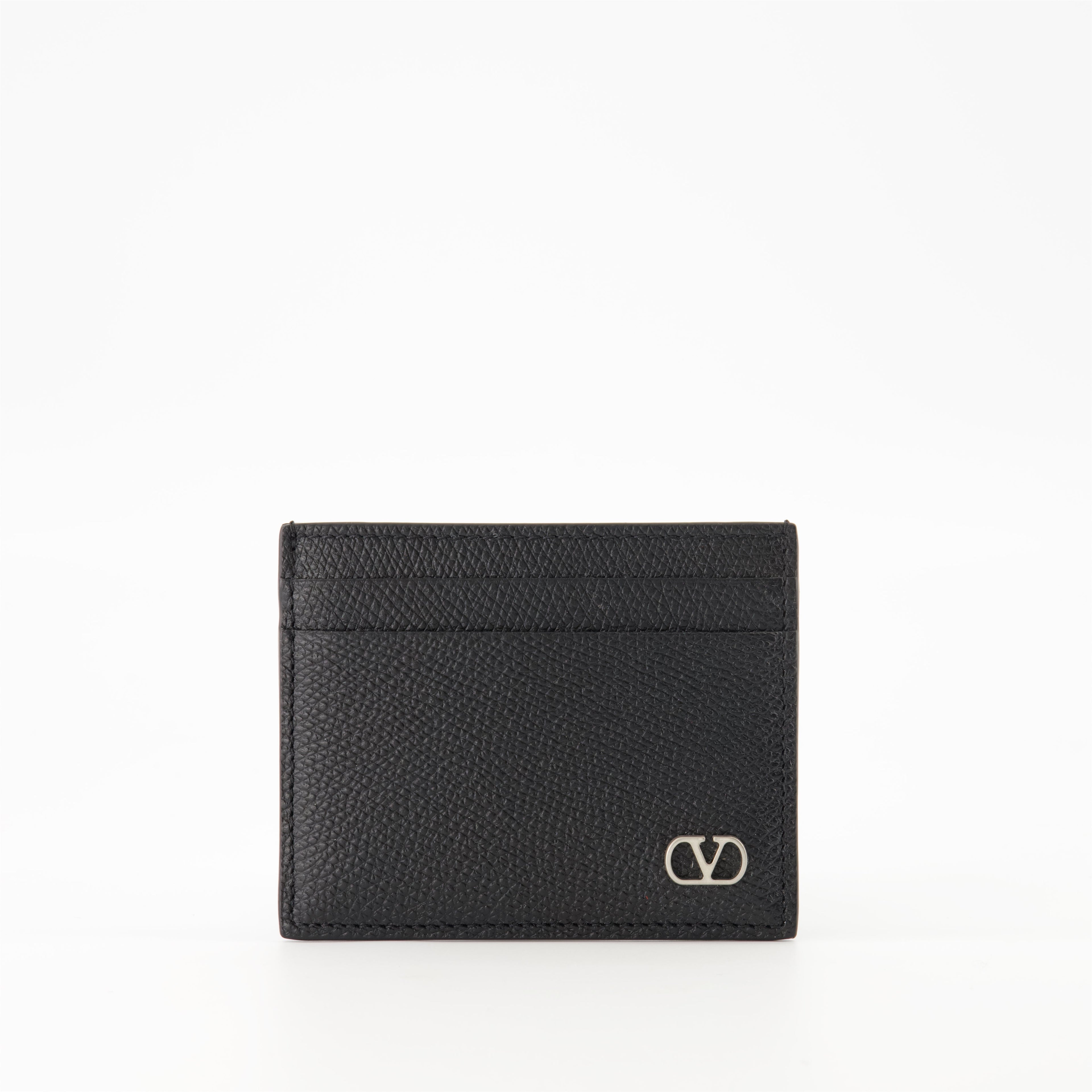 VLogo cardholder, black leather cardholder, Valentino accessories, luxury cardholder, men’s leather collection