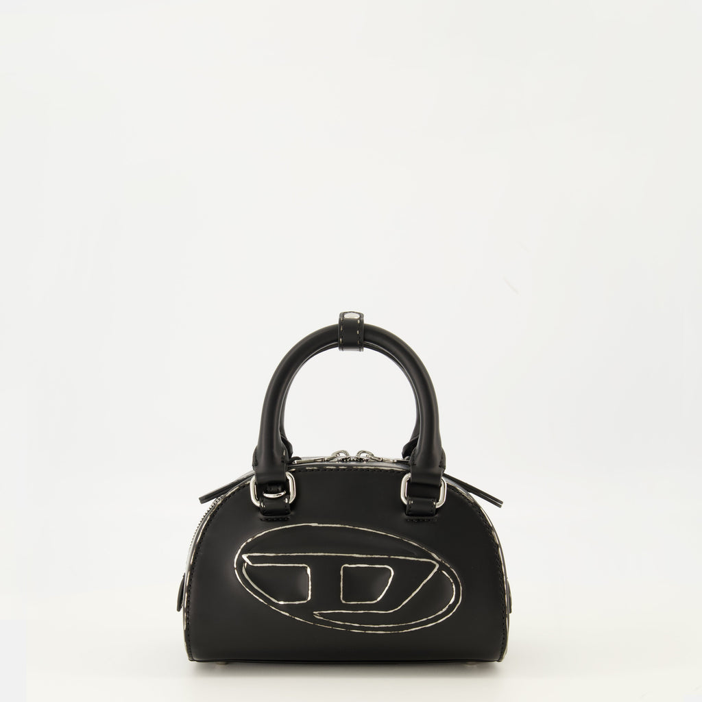 Diesel bag, 1DR Dome bag, nappa leather accessory, black leather bag, women's handbag