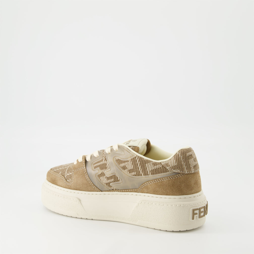 Fendi sneakers, platform sneakers, brown sneakers, casual footwear, modern style
