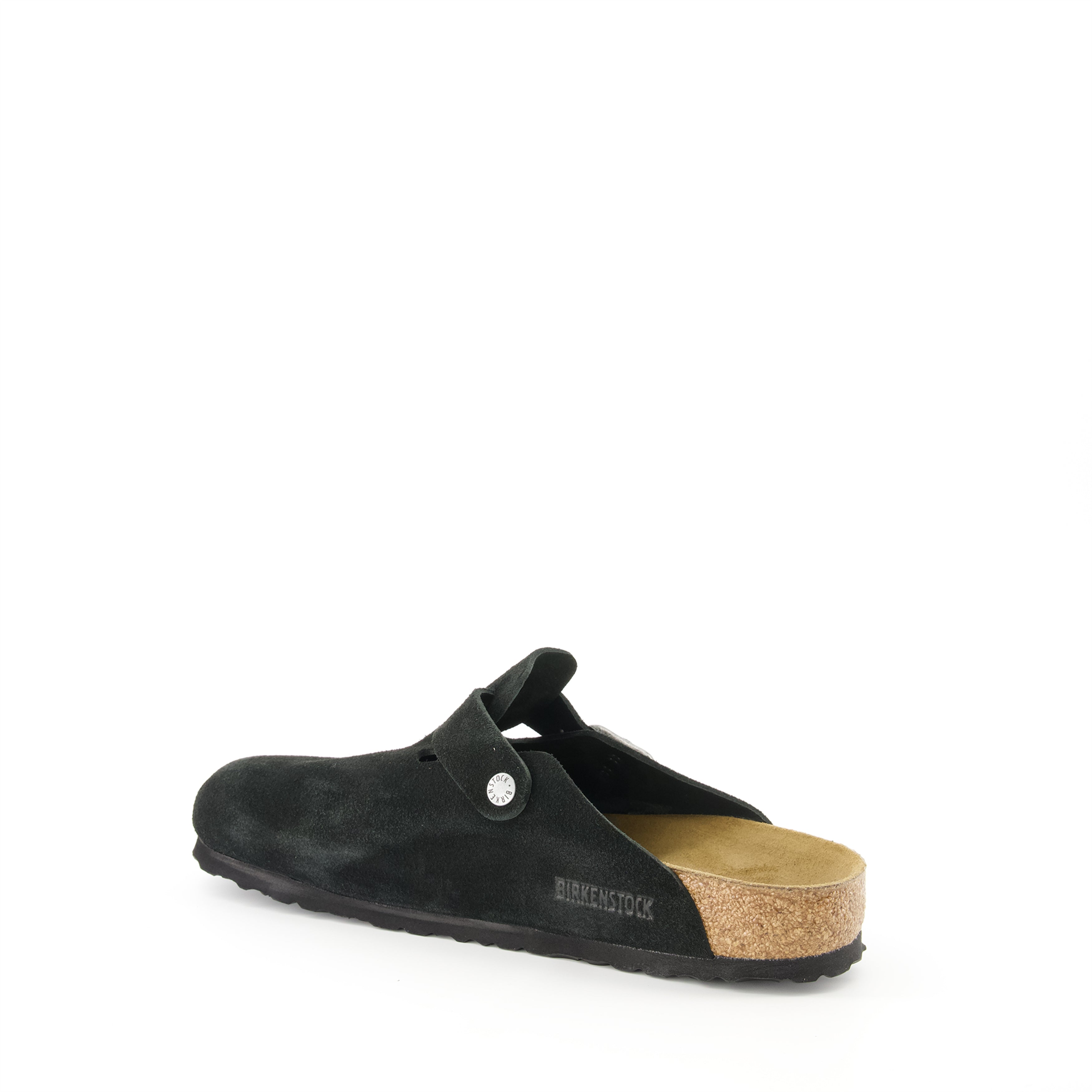 Birkenstock mules, Boston mules, black slip-on shoes, comfortable footwear, nubuck leather mules
