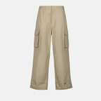 Image of Beige Cargo Pants by Ami PARIS for Men - Season Autumn-Winter 2025 - Front View
