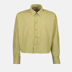Ami de Coeur, green striped shirt, organic cotton, spring summer collection, unisex fashion